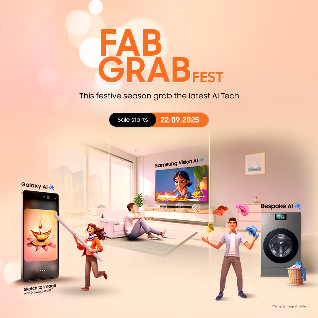 Festive joy meets future tech Fab Grab Fest is coming soon, upgrade to the latest AI tech and grab the smartest deals. Know more https t.co WEF8ozDdxJ FabGrabFest Samsung https t.co 1xcr7T9NZh Festive joy meets future tech Fab Grab Fest is coming soon, upgrade to the latest AI tech and grab the smartest deals