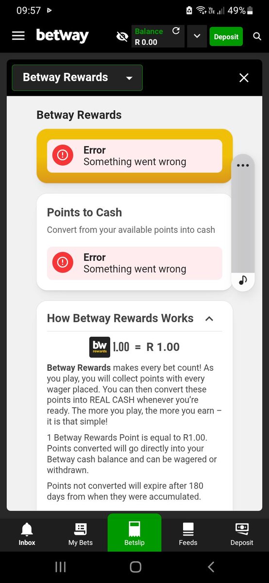 TheGaffer_SA's tweet photo. @Betway_za guys please deal with this error cause its been like this for weeks now.

Karabo Malomane 
0637594133 https://t.co/vrqstXPHYx