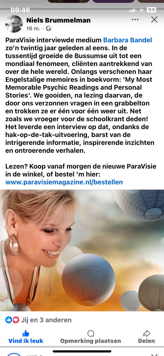 Vanaf morgen te koop 

#mediumschap 
#paravisiemagazine 
#waargebeurdemediumverhalen