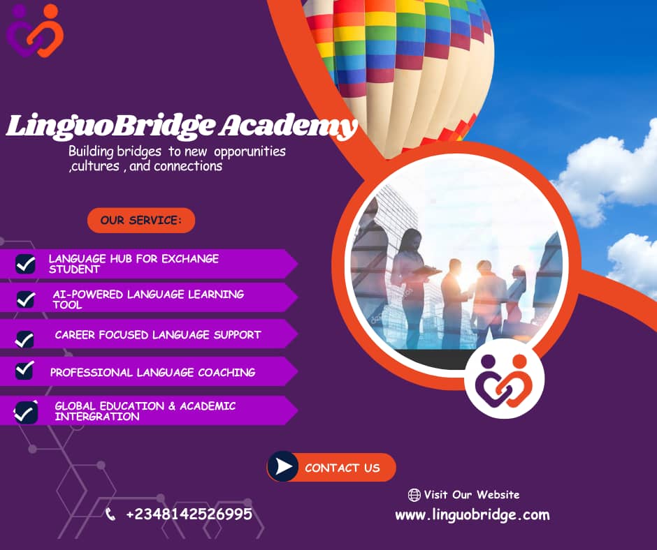 Linguo_bridge's tweet photo. At LinguoBridge Academy, we're building more than just language skills we're building bridges to new opportunities. 

Ready to take the next step?
https://t.co/eHfvQVhH2x

 #LinguoBridgeAcademy #LanguageLearning #AILearning #ProfessionalCoaching #GlobalEducation #StudyAbroad https://t.co/IxXyuDSjRg