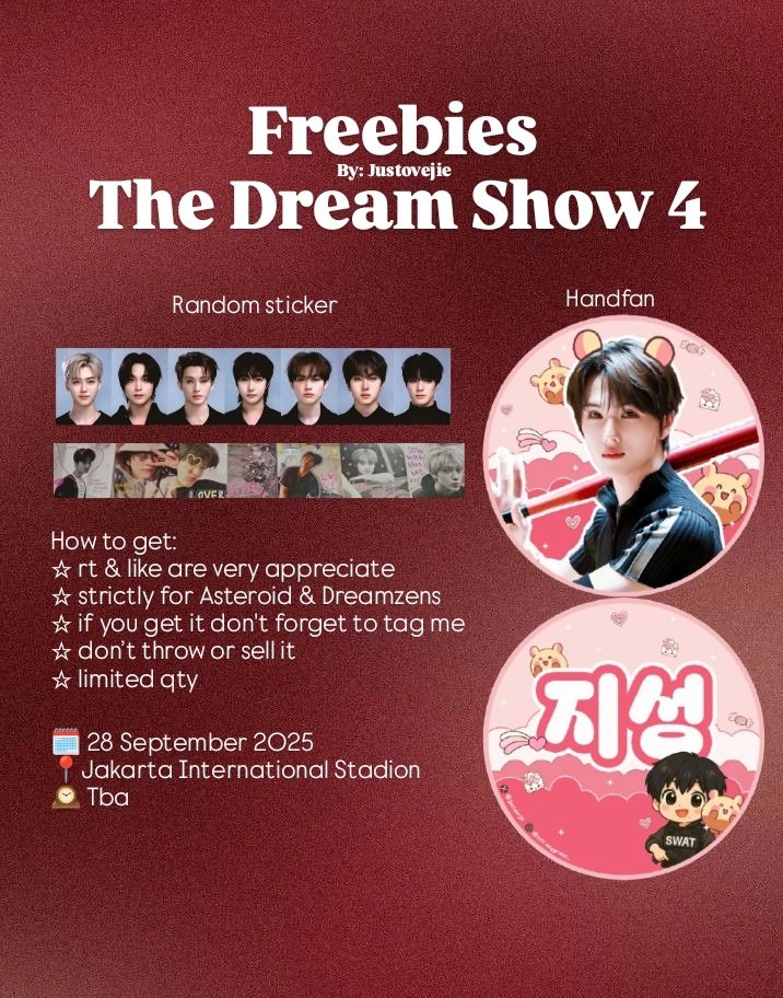 justovejie's tweet photo. TDS 4 (The Dream Show) in jakarta 
✧༺ Freebies by @justovejie ༻✧ 

📍JIS
🗓️27-28 september 2025
🕰️ tba

☆ rt &amp; like are very appreciate
☆ strictly for Asteroid &amp; Dreamzens
☆ If you get it don't forget to tag me
☆ don’t throw or sell it
☆ preview bellow
☆ let's be moots https://t.co/1zs2jjiXj9