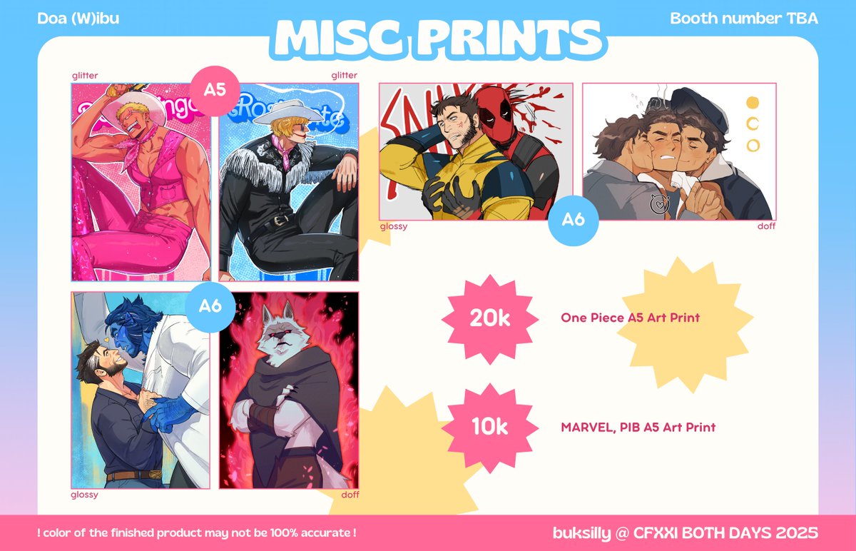 buksilly's tweet image. [ ❤️+ 🔁 appreciated! ] 

buksilly's catalogue for #CF21 is here! ☆

🗓 PO period: 18 - 25 Sept
📍 Doa (W)ibu, Both Days
💌 Pick Up &amp;amp; Mail Order
🍭 Homestuck, Undertale, Deltarune, Hylics, Mob Psycho 100, Marvel, One Piece

Order links below! ⬇️

#Comifuro21 #CF21catalogue (1/2)