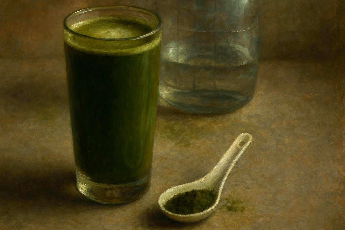 Barley grass powder benefits:

- full of minerals ✅
- great for skin ✅
- boosts energy levels ✅

A great way to start your day off.