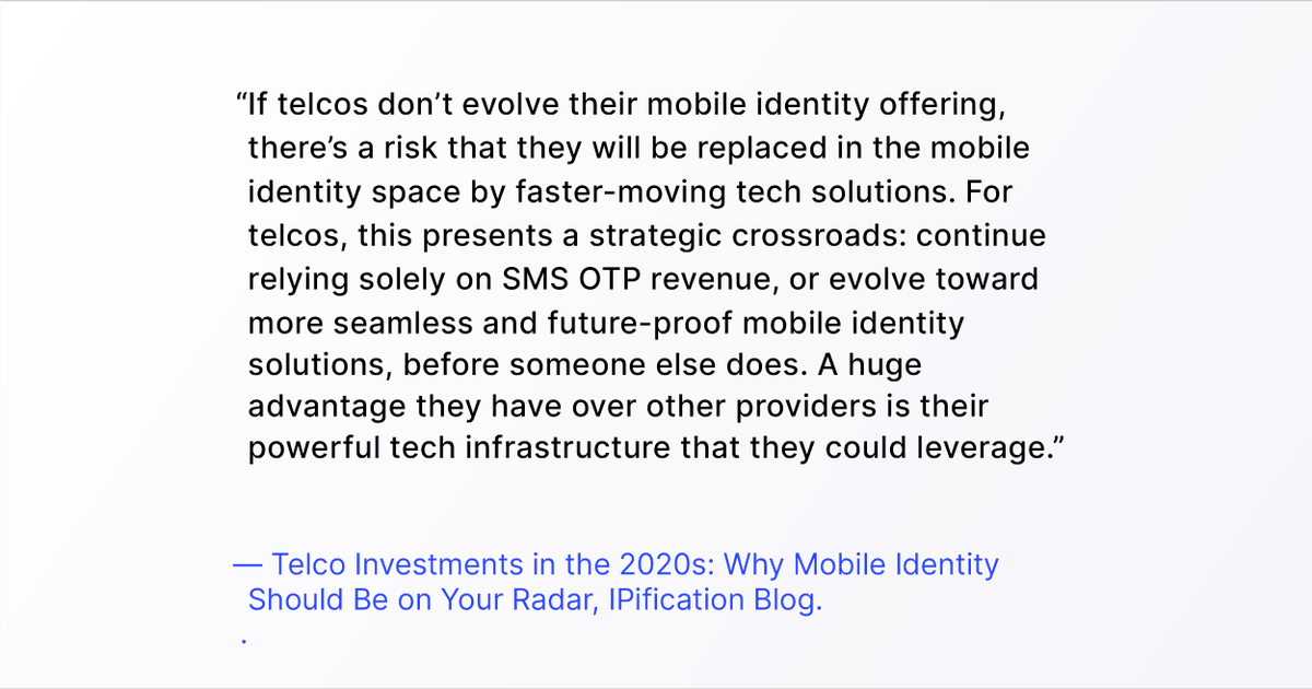 IPification's tweet image. Telcos have the chance to ensure they remain the key players in #MobileIdentity by adding secure and seamless solutions such as #IPification #authentication to their arsenal.

More info at ipification.com