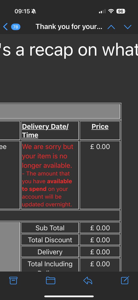 TJTC73's tweet photo. @PokemonStockUK Checked out with the booster bundle, paid and got this email 💀 https://t.co/eiuKVfTQQC