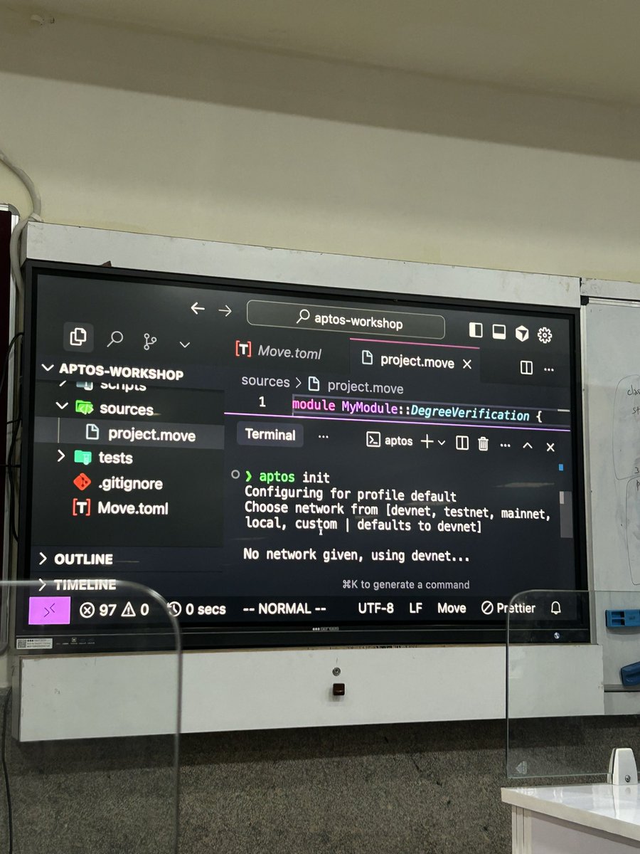 creepy_electron's tweet image. Day 2: Aptos Bootcamp 🚀
Another power-packed session today! Learned deep insights into Web3 + practical building with Aptos. Big thanks to mentors &amp;amp; seniors for the constant guidance 🙌