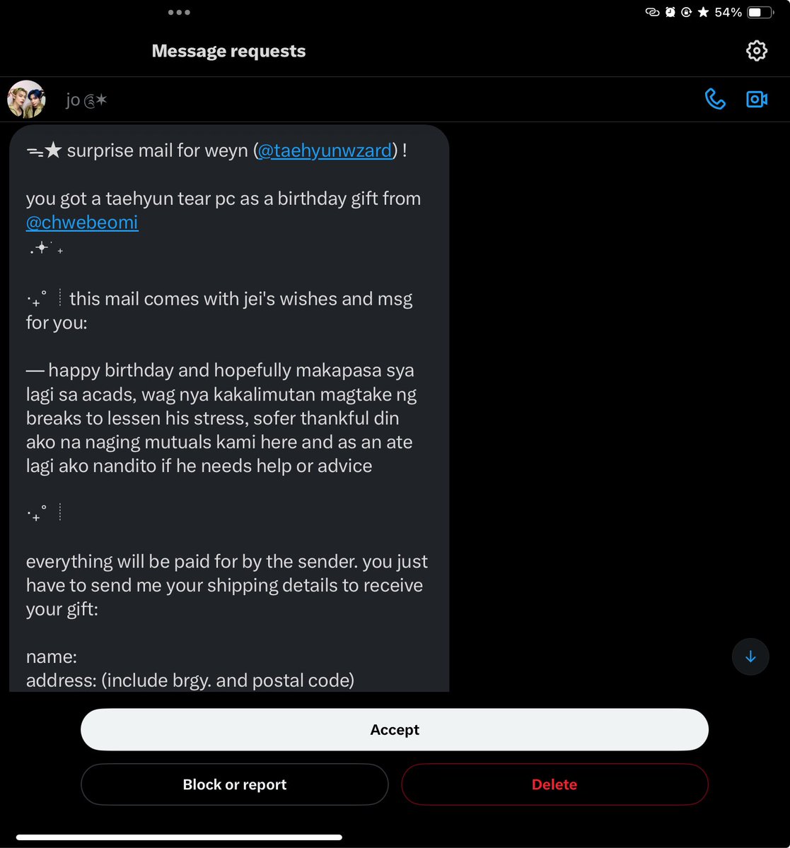 weyn (@taehyunwzard) on Twitter photo Hala ka may pabirthday gift ka pa <a href="/chwebeomi/">Jei 🧸 ࣪𖤐. | 📌gcash GA</a>! Thank you so much. Wala na, buong buo na araw ko Hala ka may pabirthday gift ka pa <a href="/chwebeomi/">Jei 🧸 ࣪𖤐. | 📌gcash GA</a>! Thank you so much. Wala na, buong buo na araw ko