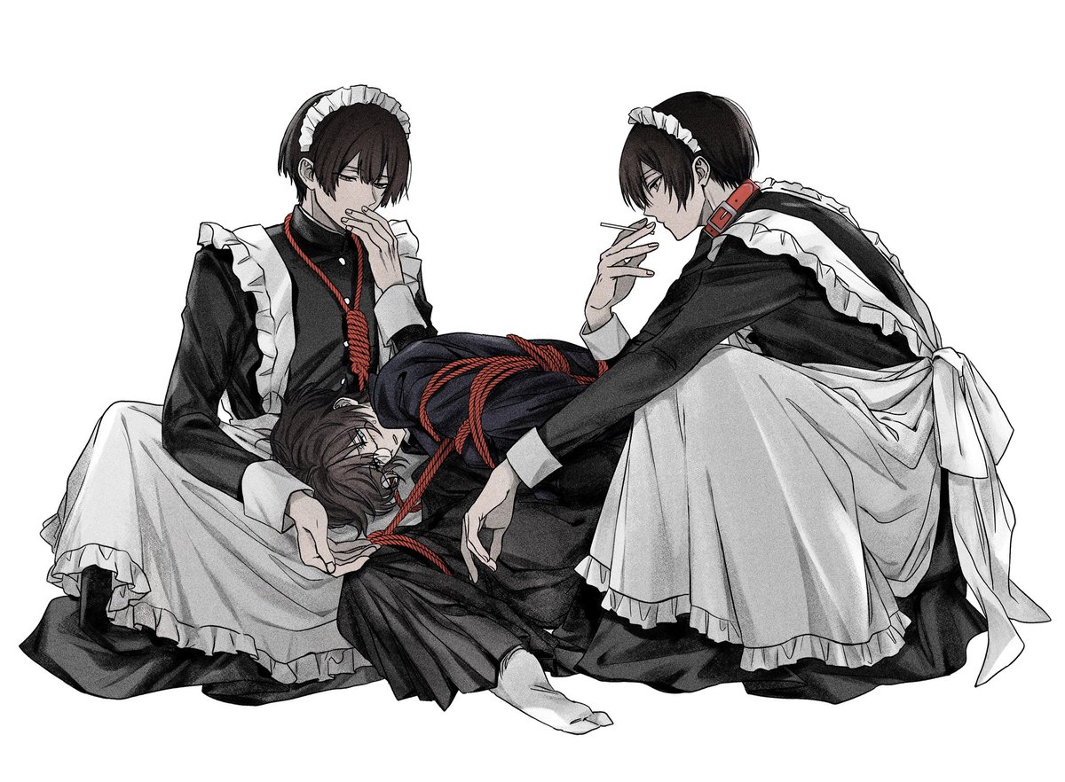 ov8mh8's tweet image. 水玉、川玉、攻めの女装、緊縛