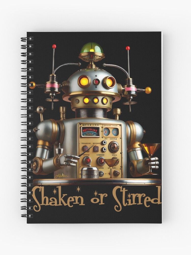 LeeHillerDesign's tweet image. ✨Robot🤖🍸🤖Bartender✨
Atomic Futuristic Robot Bartender "Shaken or Stirred" #notebook
#midcentury #atomicfuturistic #retrofuturistic #Retro #robot
redbubble.com/i/notebook/Ato…