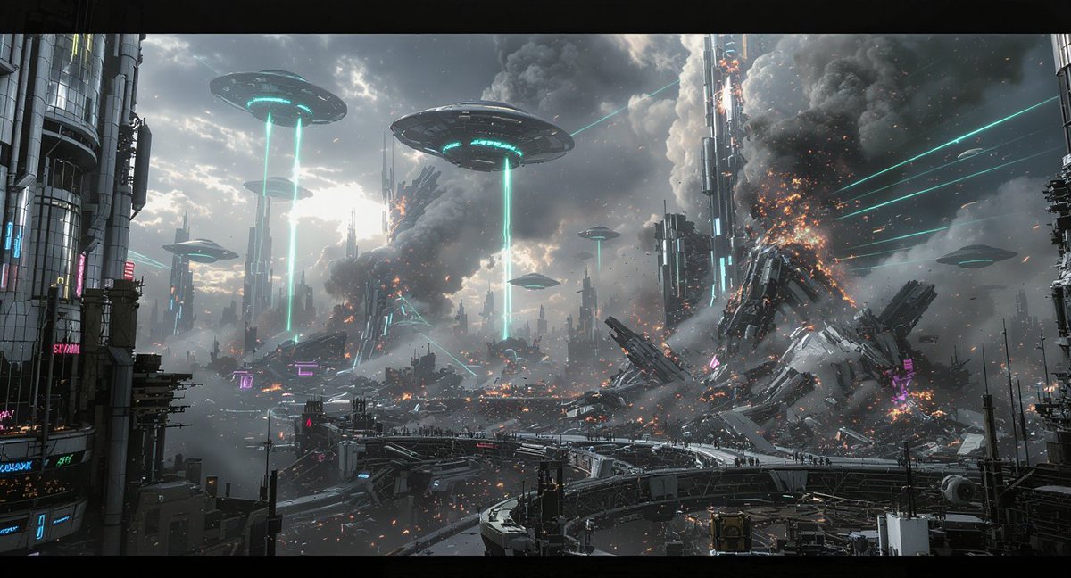 PromptSin's tweet image. When sci-fi hits different 🌌🚀 Who&apos;s ready for an intergalactic adventure? #FuturisticVibes #SpaceBattle