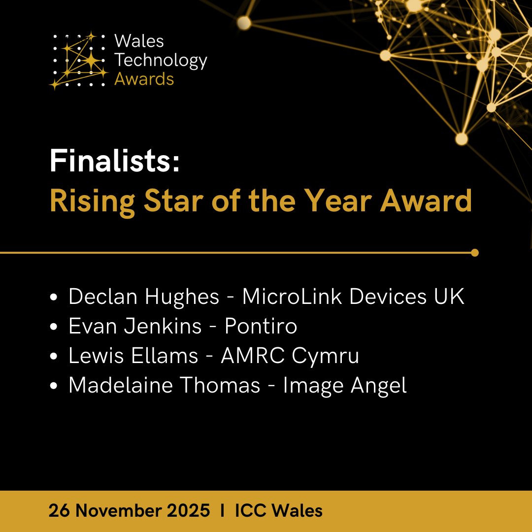 TechnologyConnx's tweet image. ✨ Congratulations to the ‘Rising Star of the Year Award’ Finalists! ✨
⭐ Declan Hughes – MicroLink Devices UK
⭐ Evan Jenkins – Pontiro
⭐ Lewis Ellams - @TheAMRC
⭐ Madelaine Thomas – Image Angel
Join the celebration: loom.ly/B0GRuxs