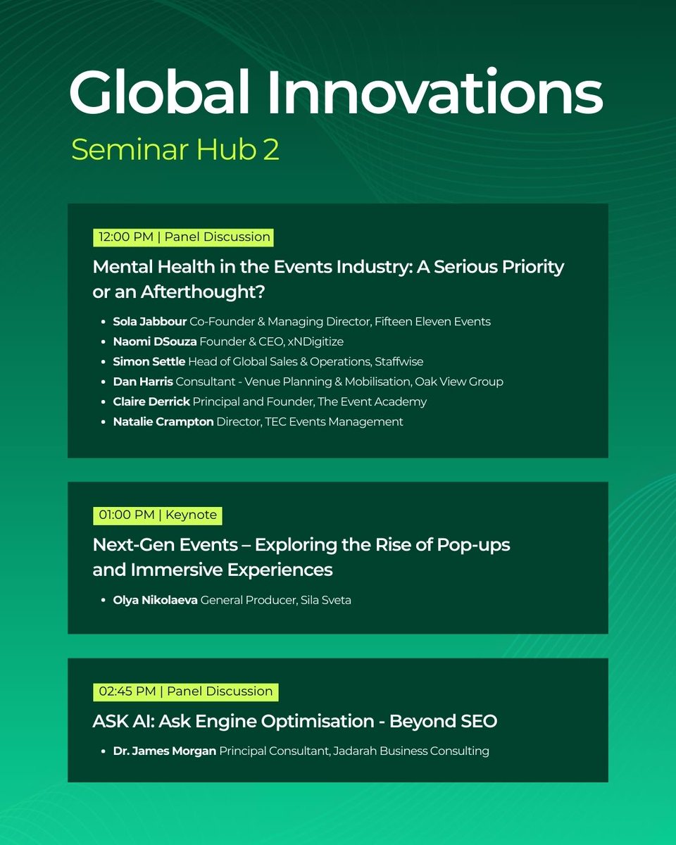 It’s the final day to catch the Saudi Event Show. Here’s what’s happening on Day 2!

Ready to be part of the conversation?

Register now: bit.ly/45KONMn

#SaudiEventShow #SaudiEventAwards