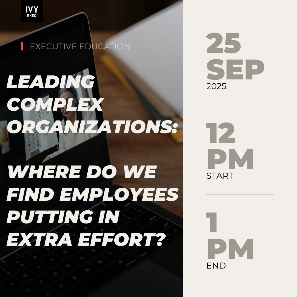 IvyExec's tweet image. 📣Join Professor Jeffrey Loewenstein and Dr. Raveh Harush as they share new research and insights on leadership. 

Don’t miss this opportunity to learn from two global experts!

👉Register here: bit.ly/4ggkv7q

#organizationalbehavior #teamwork #workplaceculture