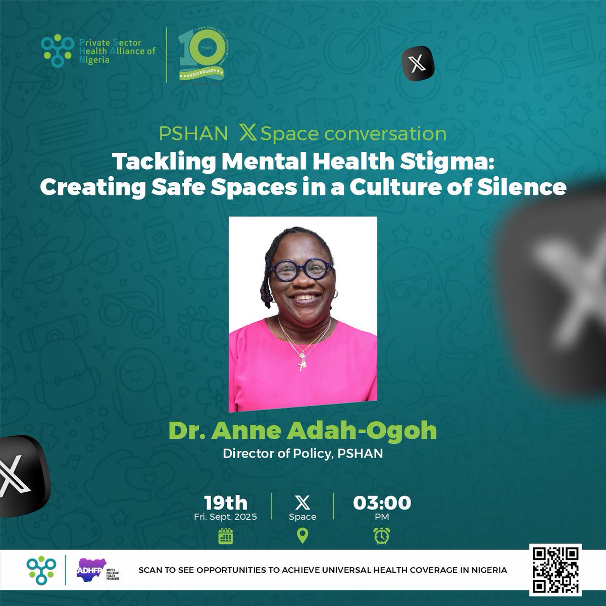 pshan_alliance's tweet photo. Join us tomorrow at 3 PM as our distinguished speakers:
@ayodelerenner , @IbiyemiShindara , @anneadahogoh, and @azukaezike
As they share insights on: “Tackling Mental Health Stigma: Creating Safe Spaces in a Culture of Silence.”
Don’t miss it!
#MentalHealthAwareness #PSHAN https://t.co/NWyb0dbS2j