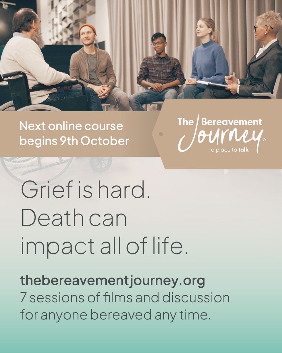 At a Loss Charity (@atalosscharity) on Twitter photo 3 weeks to go until <a href="/thebereavementj/">The Bereavement Journey</a> 💜
A safe place to:
💬Talk openly about loss
🤝Meet others who “get it”
🕊️Find tools to help you process grief
For anyone grieving, whether recent or long ago. Everyone welcome. Book here:
thebereavementjourney.org/national-onlin… 3 weeks to go until <a href="/thebereavementj/">The Bereavement Journey</a> 💜
A safe place to:
💬Talk openly about loss
🤝Meet others who “get it”
🕊️Find tools to help you process grief
For anyone grieving, whether recent or long ago. Everyone welcome. Book here:
thebereavementjourney.org/national-onlin…