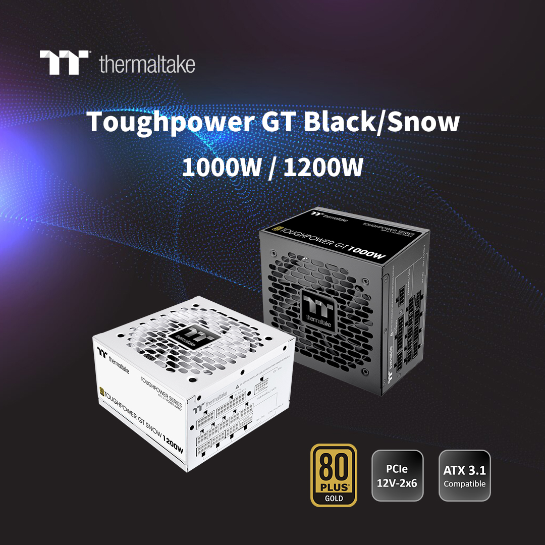 Thermaltake_UK_'s tweet photo. A true powerhouse for next-gen GPUs & high-end rigs.
Thermaltake Toughpower GT
1000W / 1200W
👉 Which one’s your vibe: Black 🖤 or Snow 🤍?
PRE ORDER NOW
@ScanComputers : https://t.co/GYa32Wkjxi
#Thermaltake #ToughpowerGT #PowerSupply #PCPower #PSU #ATX31 #PCIE51 #80PlusGold https://t.co/JXnWv1E9OU