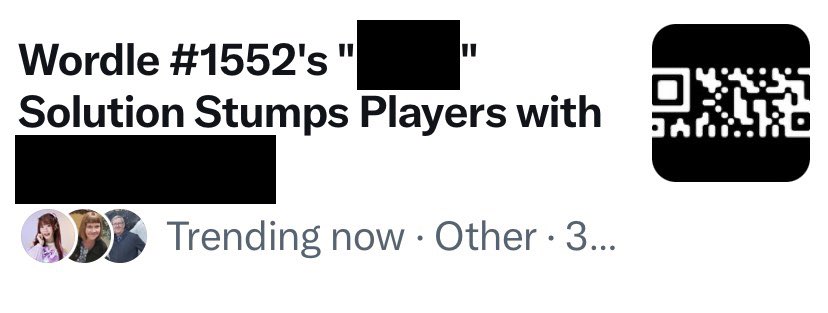 Wtf twitter? Way to give away the current Wordle solution, you party poopers