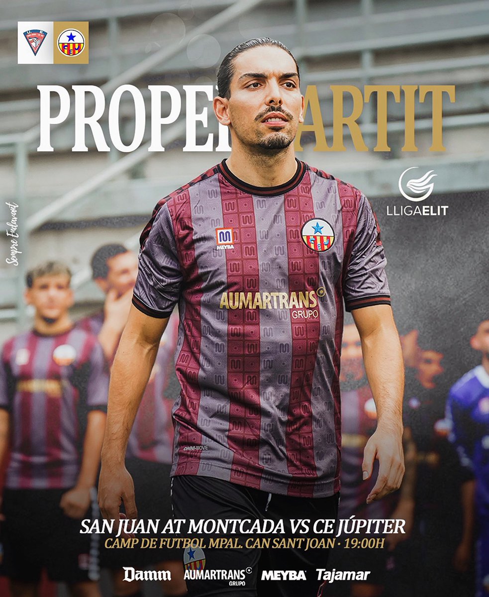 𝐐𝐮𝐞 𝐜𝐨𝐦𝐞𝐧𝐜𝐢́ 𝐥𝐚 𝐋𝐋𝐈𝐆𝐀 𝐄𝐋𝐈𝐓! 👏 Que comencí l’espectacle 🔥

👉Aquest proper Dissabte, el primer equip debuta a #Lligaelit. 

<a href="/SJATLMontcada/">San Juan Atlético Montcada</a> ⚔️ CE Júpiter

📅 20/9 ⌚️19:00h 🏟️ ZEM Can Sant Joan

Torna el futbol, torna el Júpiter!
𝐒𝐞𝐦𝐩𝐫𝐞 ★
