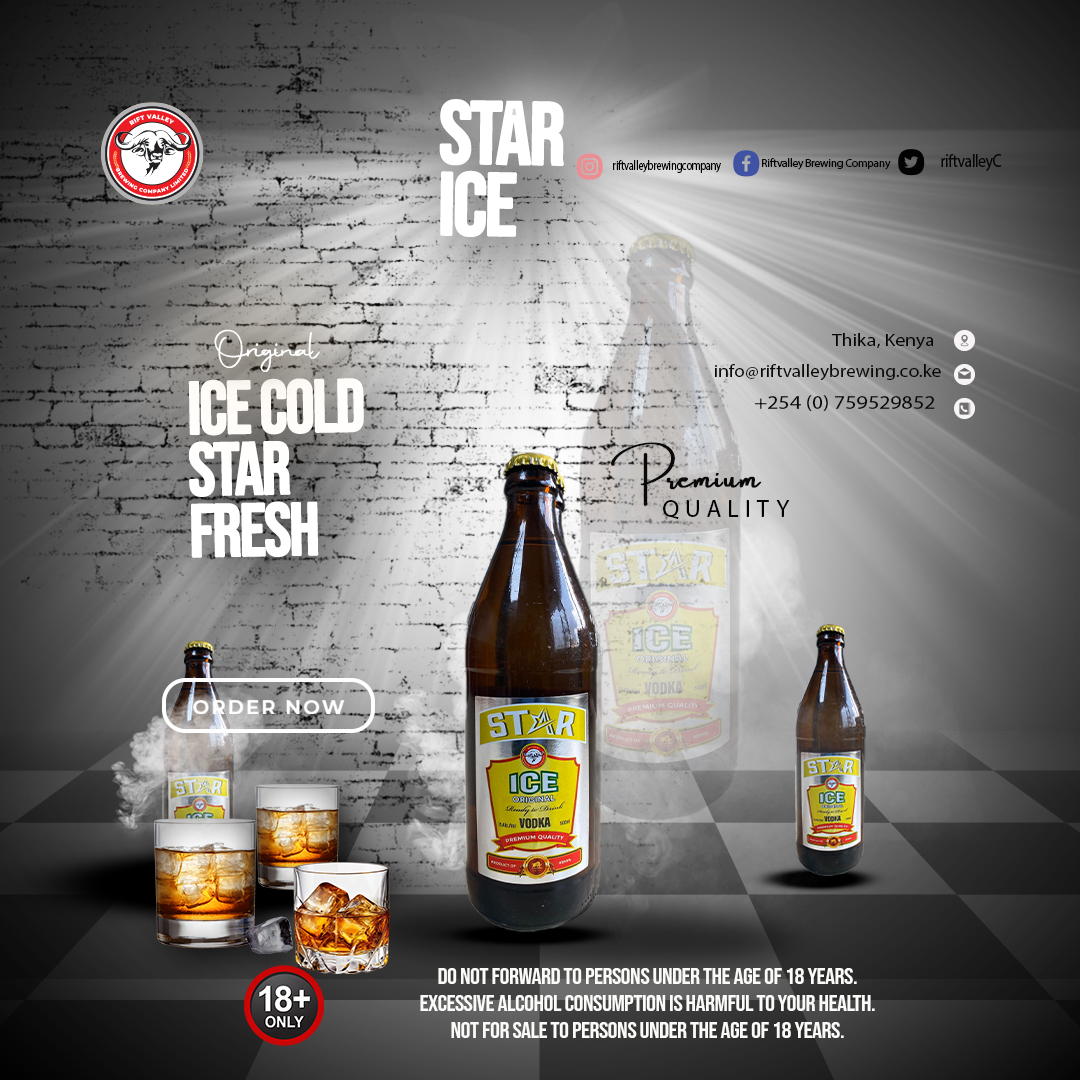 RiftvalleyC's tweet image. Star Ice is the ultimate party starter. 🕺🏽💃 Whether you’re out with the crew, vibing at a festival, or chilling under the stars.

Raise your glass, let the beats drop, and let Star Ice Vodka shine tonight. 🥂🔥
#StarIceVodka #FreezeTheMoment #PartyStarter #PremiumQuality