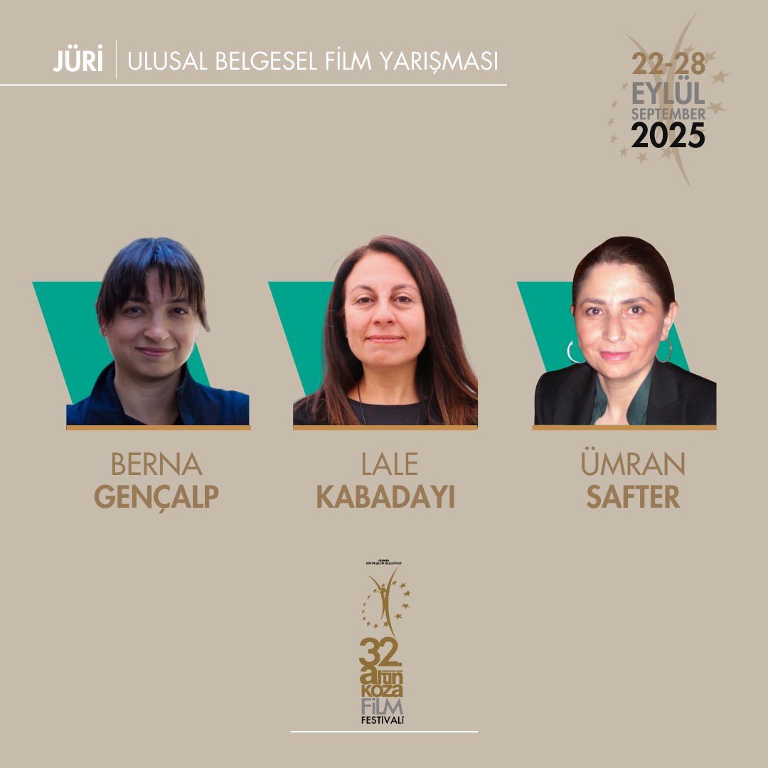 32. Uluslararası Adana Altın Koza Festivali’nde Türkiye’den yılın belgesellerini bir araya getirecek olan ve 10 filmin yarışacağı Ulusal Belgesel Film Yarışması’nın jüri üyeleri, yönetmen Berna Gençalp, Prof. Dr. Lale Kabadayı ve yönetmen Ümran Safter olacak.
