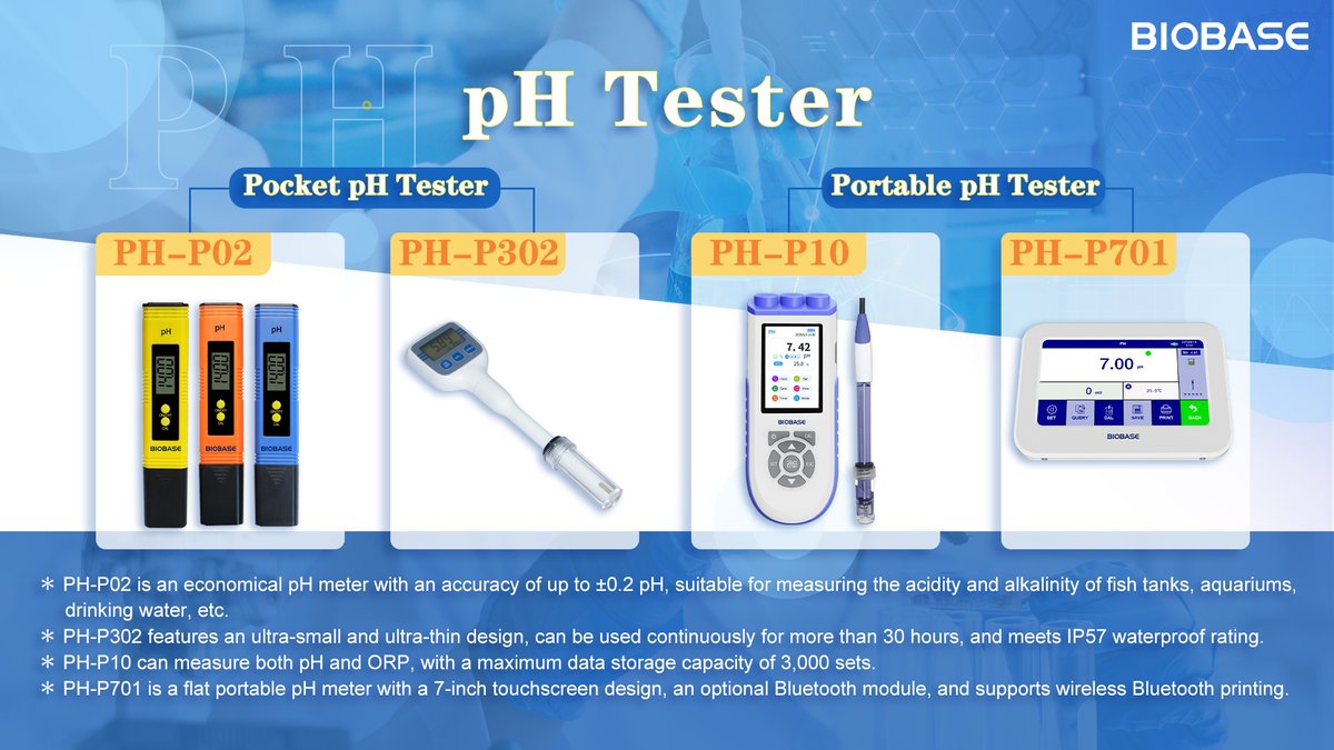 VikaSunBiobase's tweet image. PH Tester
If you want to know more information, please contact us
#PHTester #Laboratory #Lab #Medical #Products #BIOBASE
Email: Sales100@biobase.world
WhatsApp/Wechat :+86 15662659136