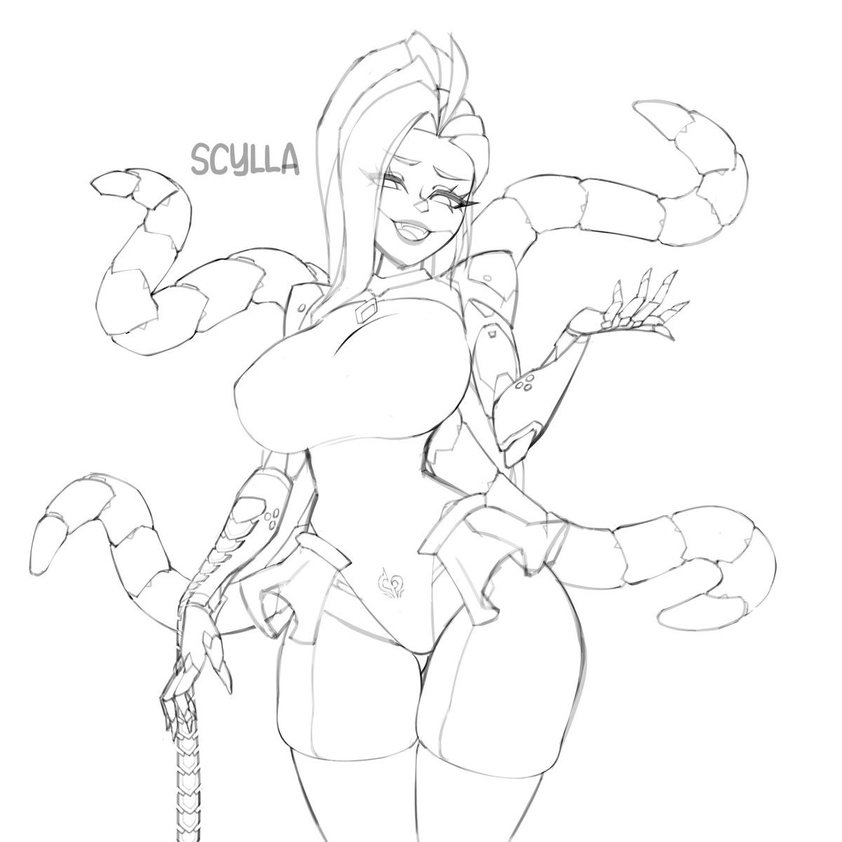 A couple of polls ago I came up with the option of Ayane my cyberpunk catgirl banging someone with cyber tentas… It didn’t win the poll but I decided to draw that character anyway xD 🐙🦑 #wip #nsfw 

The skirt doubles as heatsinks 🔥