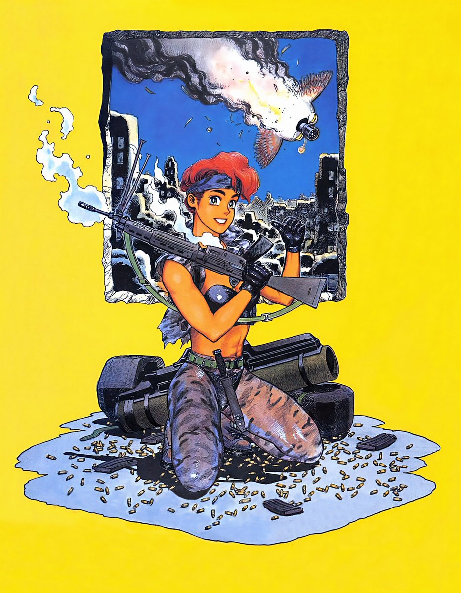 The artwork of Metal Max Returns by Atsuji Yamamoto used for advertising the #SuperFamicom release on Japanese magazines. Removed logo/text, taking some liberties, applying the usual upscale/clean/retouch process.