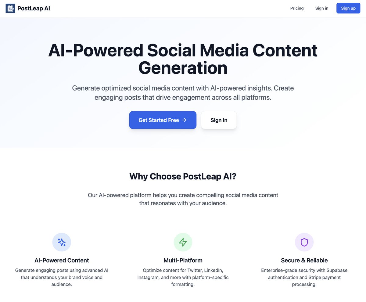 danilocalvise's tweet image. 🚀 PostLeap AI. My AI-tool to generate content for IG/X/LinkedIn/FB is live on Product Hunt!

Hate rewriting captions or repurposing posts? This is for you.

Feedback, comments &amp;amp; upvotes welcome! 🙏
👉 producthunt.com/products/postl…

#ProductHunt #SaaS #CreatorTools #AI #PostLeapAI