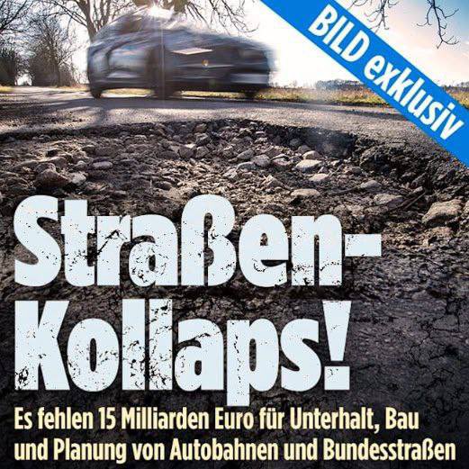 Insgesamt fehlen für Unterhalt, Bau und Planung bei allen Straßen des Bundes (Bundesstraßen und Auto...