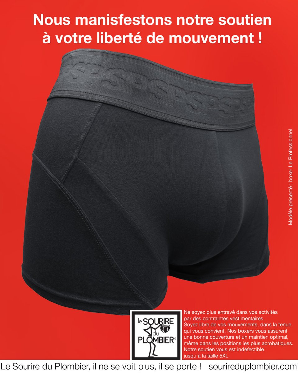 Ne soyez plus entravé dans vos activités par des contraintes vestimentaires.
Soyez libre de vos mouvements, dans la tenue qui vous convient. Nos boxers vous assurent un maintien optimal, même dans les positions les plus acrobatiques.
sourireduplombier.com
