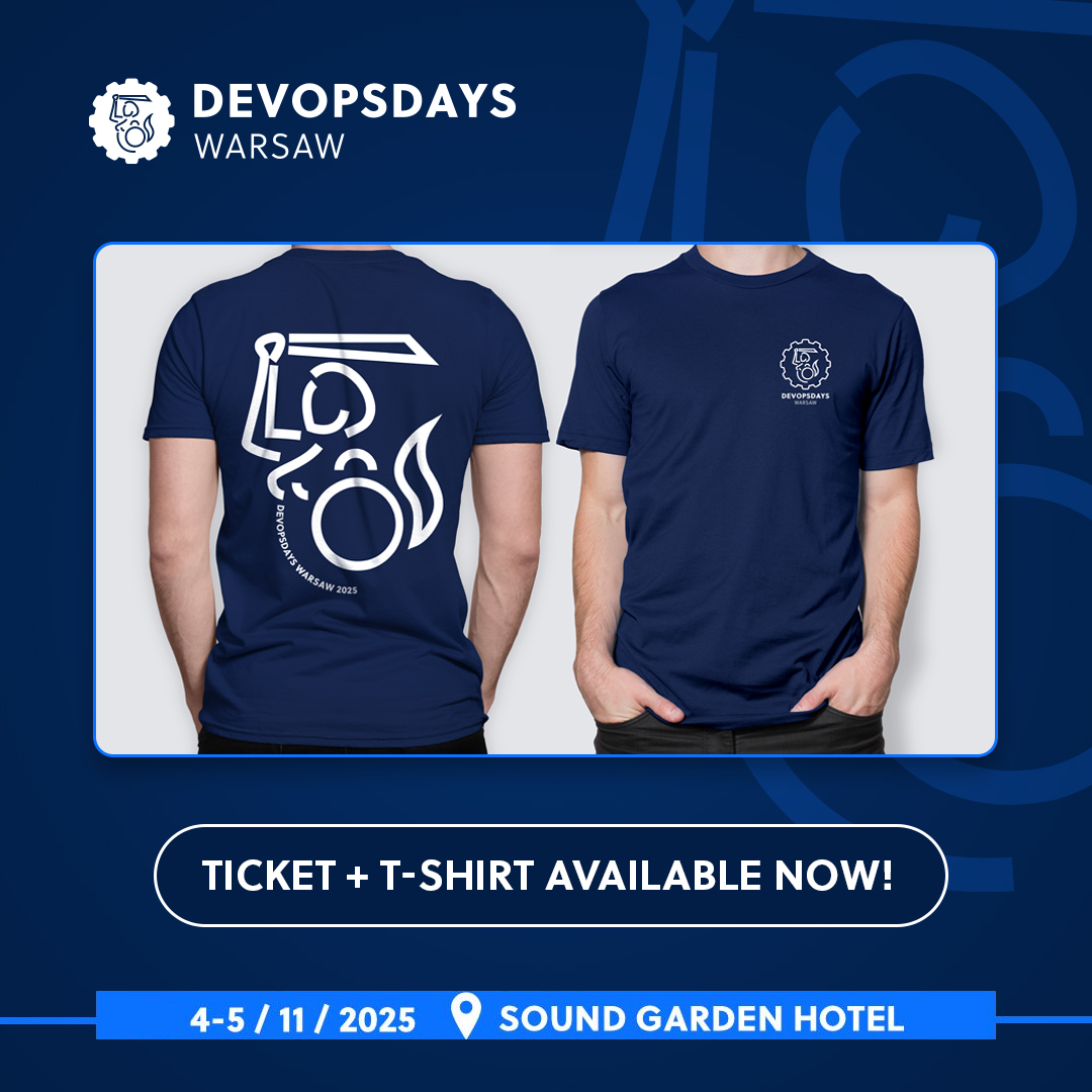 devopsdayswaw's tweet image. Want to get even more into the #DevOpsDaysWarsaw2025 vibe? We've got something for you! A ticket + dedicated event T-shirt package is available for purchase. 🎟️Tickets & info: devopsdays.pl #DevOpsDays #DevOps