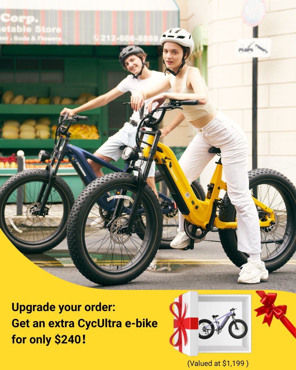 🚨 Flash Deal: ROMA + CycUltra 🚨
Buy the ROMA All-Terrain E-Bike and add $240 to bring home a $1,199 CycUltra e-bike.
⚡ Hurry, limited to 10 bundles only!
Check Here👉bit.ly/4n2rOBV

#CYCROWNRoma #AllTerrainEBike #FlashSale #ElectricBike #AdventureReady #EBikeLife