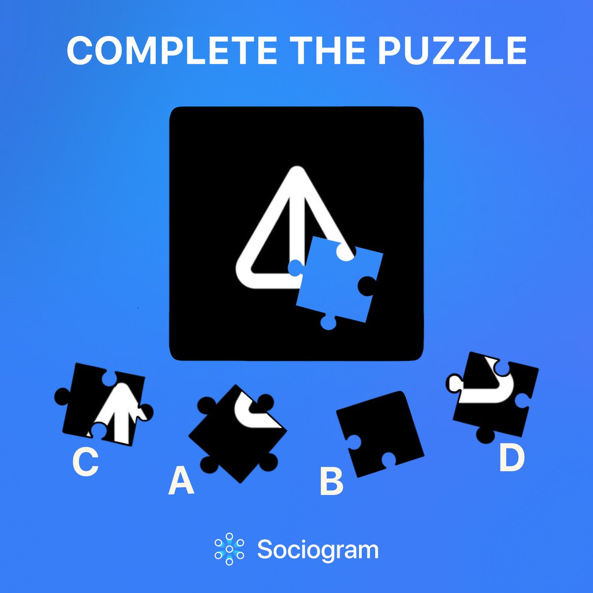 Sociogram (@sociogramsocfi) on Twitter photo Complete the puzzle & #Win $50 in SOL 
- ♥️+ 🔄 this post
- Comment A, B, C or D to show which piece fits the <a href="/thenotcoin/">Notcoin Ø</a> puzzle
- 5 winners / $10 in #SOL each
Draw: September 25
Discover more fun & earning opportunities on sociogram.org Complete the puzzle & #Win $50 in SOL 
- ♥️+ 🔄 this post
- Comment A, B, C or D to show which piece fits the <a href="/thenotcoin/">Notcoin Ø</a> puzzle
- 5 winners / $10 in #SOL each
Draw: September 25
Discover more fun & earning opportunities on sociogram.org