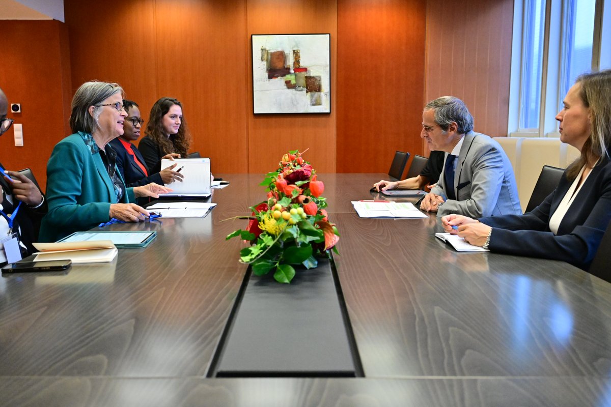 Welcomed <a href="/ANVS_NL/">Making the world more secure</a>’s Annemiek van Bolhuis, <a href="/NucRegSA/">NNR SA</a>’s Ditebogo Kgomo, and <a href="/lucio_pilar/">Pilar Lucio</a> from the Nuclear Regulators for Gender Equity group, along with <a href="/WiNglobal/">Women in Nuclear Global</a> President Melina Belinco, to the #IAEAGC.

We’re seeing real progress for more #WomenInNuclear through close