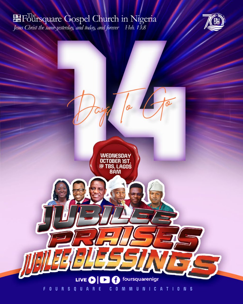 FoursquareNigr's tweet image. Are you getting set for the Holy Spirit Refreshing Dew at Tafawa Balewa Square on 1st October 2025.

It is 14 days to go. 

If you invite 1 person daily for the next 14 days, 14 people would be there because of you. 

Who would you invite today?