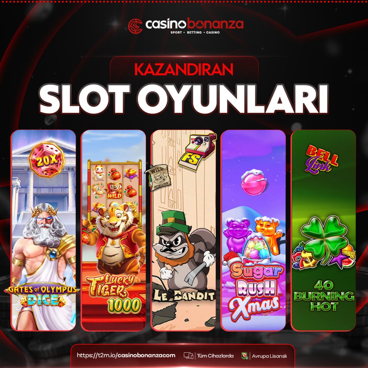 ☀️ Kazandıran Slot Oyunları Casinobonanza'da ☀️
 
🍀  Hemen Üye Ol , İlk Yatırımını Yap Günün Slotlarıyla Kazancını Kap!

🔗 t2m.io/casinobonanzac…