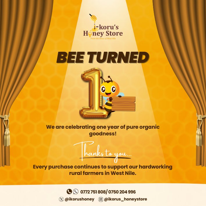 ikorushoney's tweet photo. One year ago we bottled our first drop of liquid gold. Today we are buzzing with gratitude for every purchase that supports us. Thank you for joining in on this journey that has brought us to one year!
#1yearanniversary #ikorushoneystore
#frombeetoyou https://t.co/IdOK1FSZdA