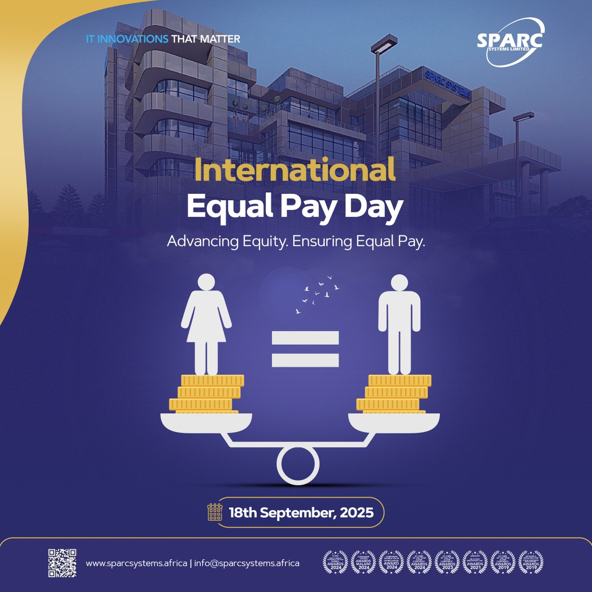 sparcsys's tweet photo. Today, on International Equal Pay Day, we reflect on what it means to truly value talent. Itโs about building a future where potential is the only limit, and where compensation reflects skill, not gender.
#sparcsystemslimited
#ITCompanyAfrica
#SPARCAfrica
#GreatnessRedefined https://t.co/oKLBnWFjfg