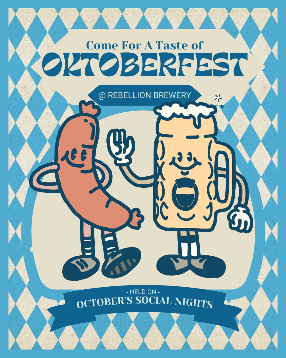 Come to Rebellion For a Taste of Oktoberfest! 🍻

📅 Public Night: Tuesday 7th October
📅 Members Night: Tuesday 14th October

Check out the link below for more information 👇
members.rebellionbeer.co.uk/events/list/