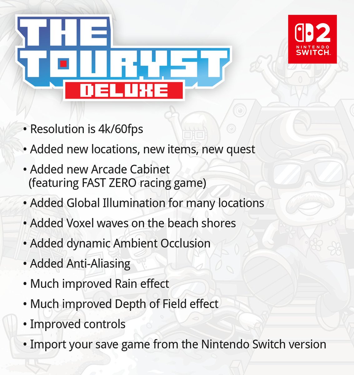 'The Touryst Deluxe' changes to 
the original Nintendo Switch version