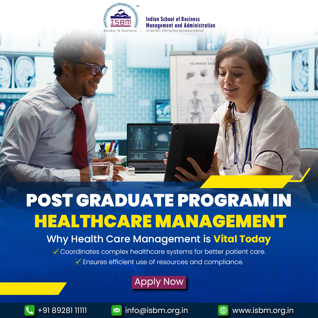 isbma's tweet image. 💊 Lead the change in healthcare!
With ISBM’s Post Graduate Program in Healthcare Management, master the skills to streamline systems, optimize resources, and ensure better patient care. 🌍✨&quot;

#HealthcareManagement #ISBM #PostGraduateProgram #HealthcareLeadership #PatientCare