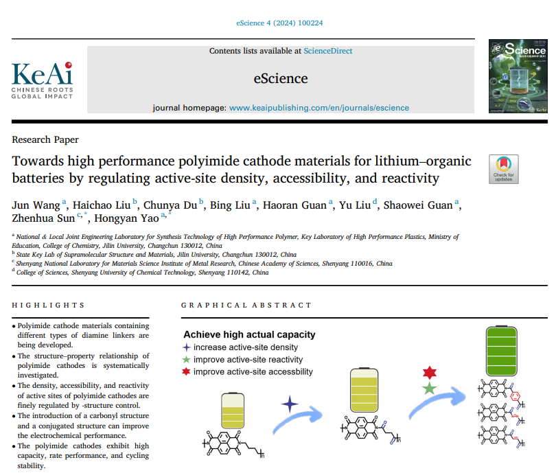 Towards high performance polyimide cathode materials for lithium–organic batteries by regulating active-site density, accessibility, and reactivity.
#Organic cathode materials
#Polymer electrode
#Lithium-ion batteries
#Carbonyl
#Polyimides
lnkd.in/erGz_ZXp