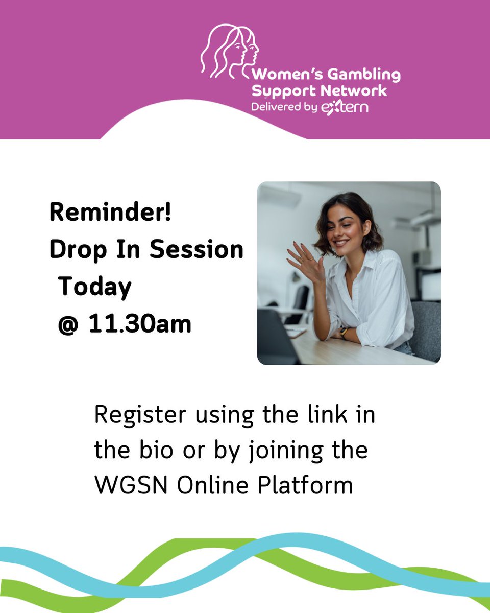 Need a safe space to talk today?
Our WGSN Drop-In Session is open at 11:30am. No booking, no pressure — just a chance to connect with women who understand. 
Join us here: linktr.ee/ExternWGSN

#gamblinghelp #recoverymonth #womensupportingwomen