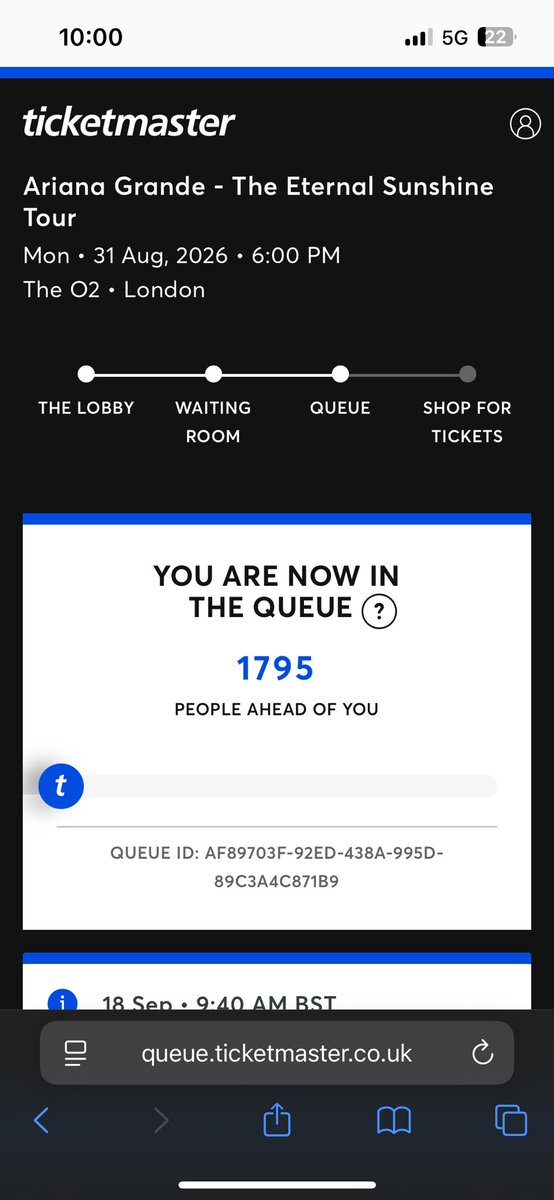 bexyounggg's tweet image. Tell me how I was 1795 in the queue, get to the sale and there’s NOT ONE TICKET AVAILABLE? Absolute shambles from #Ticketmaster as usual #EternalSunshineTour