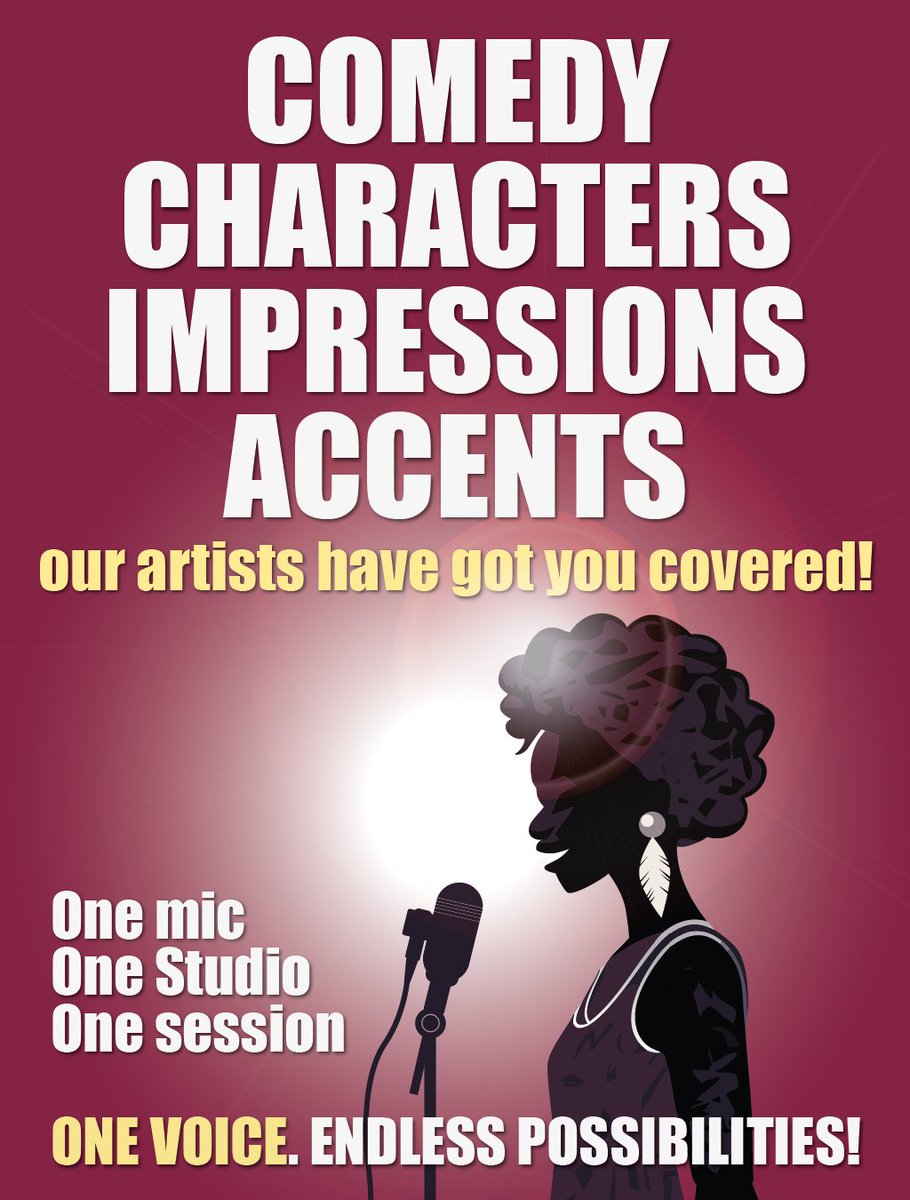 If your #script needs a #laugh  we’ve got #comedy
If it needs a #character we’ve got that too. Accents, impressions? Yep, we’ve got them too!

One mic. One studio. One Session.
One voice- endless possibilities!

Another Tongue. Hear the difference

#voiceover #projects #audio