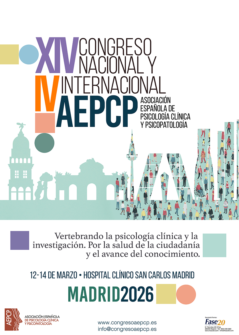 🤗La Asociación Española de Psicología Clínica y Psicopatología (AEPCP) tiene el placer de anunciar la celebración de su XIV Congreso Nacional y IV Internacional, que tendrá lugar en Madrid, entre los días 12 y 14 de Marzo de 2026.

👉congresoaepcp.es/index.php

#fase20congresos