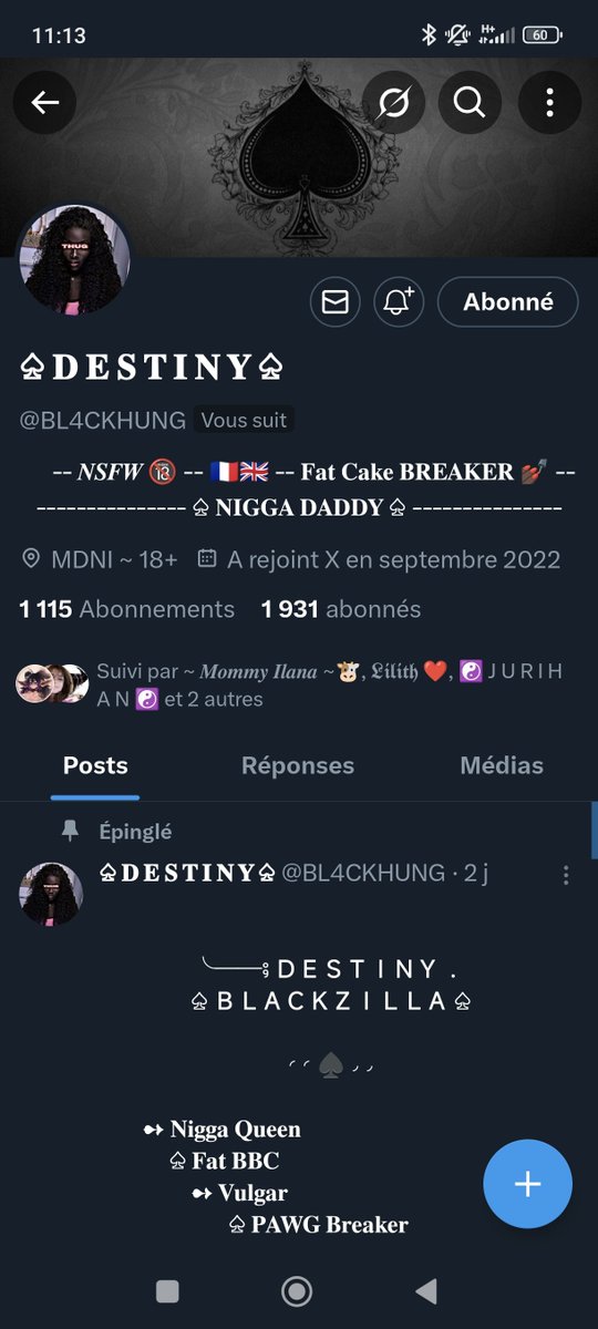 Regardez elle me suit !! Bon plus qu'à attendre d'être chez moi pour goon comme jamais sur tout son compte~~!! 🫦
