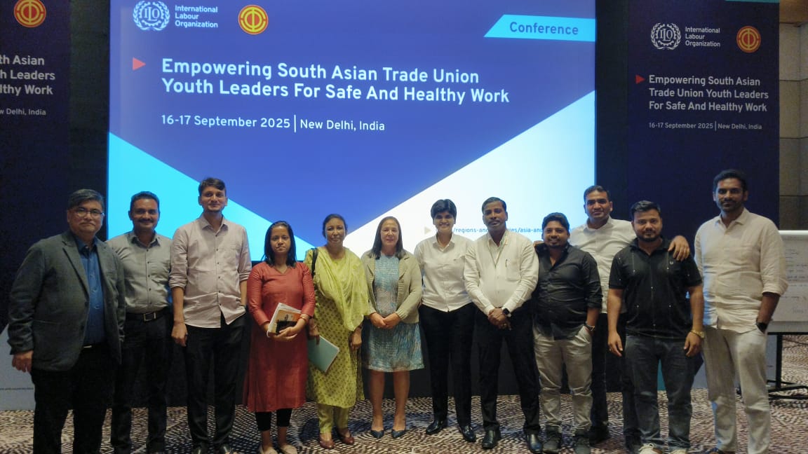 Empowering South Asian Trade Union Youth Leaders For Safe And Healthy Work

16-17 September 2025 | New Delhi, India

Ms. Sutapa Kar amd Sh. Vivek Kumar participated in a 02 days youth OSH camp organised by ILO in New Delhi alongside young leaders from Srilanka, Maldives, Nepal,