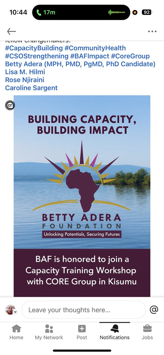 Betty Adera Foundation International (@bettyaderafdn) on Twitter photo This is exactly what we need. Thanks <a href="/COREGroupDC/">CORE Group</a> for inviting us to join the CSOs capacity building workshop in Kisumu. Excited to learn from peers & sharpen our systems for lasting impact! 
<a href="/lisa_hilmi/">Lisa Hilmi (she/her)</a> 
<a href="/RoseNjiraini/">Rose Carole  Njiraini</a> 
<a href="/AderaBetty/">Betty Adera</a> 
#CapacityBuilding 
#BAFImpact 
#PeerLearning This is exactly what we need. Thanks <a href="/COREGroupDC/">CORE Group</a> for inviting us to join the CSOs capacity building workshop in Kisumu. Excited to learn from peers & sharpen our systems for lasting impact! 
<a href="/lisa_hilmi/">Lisa Hilmi (she/her)</a> 
<a href="/RoseNjiraini/">Rose Carole  Njiraini</a> 
<a href="/AderaBetty/">Betty Adera</a> 
#CapacityBuilding 
#BAFImpact 
#PeerLearning