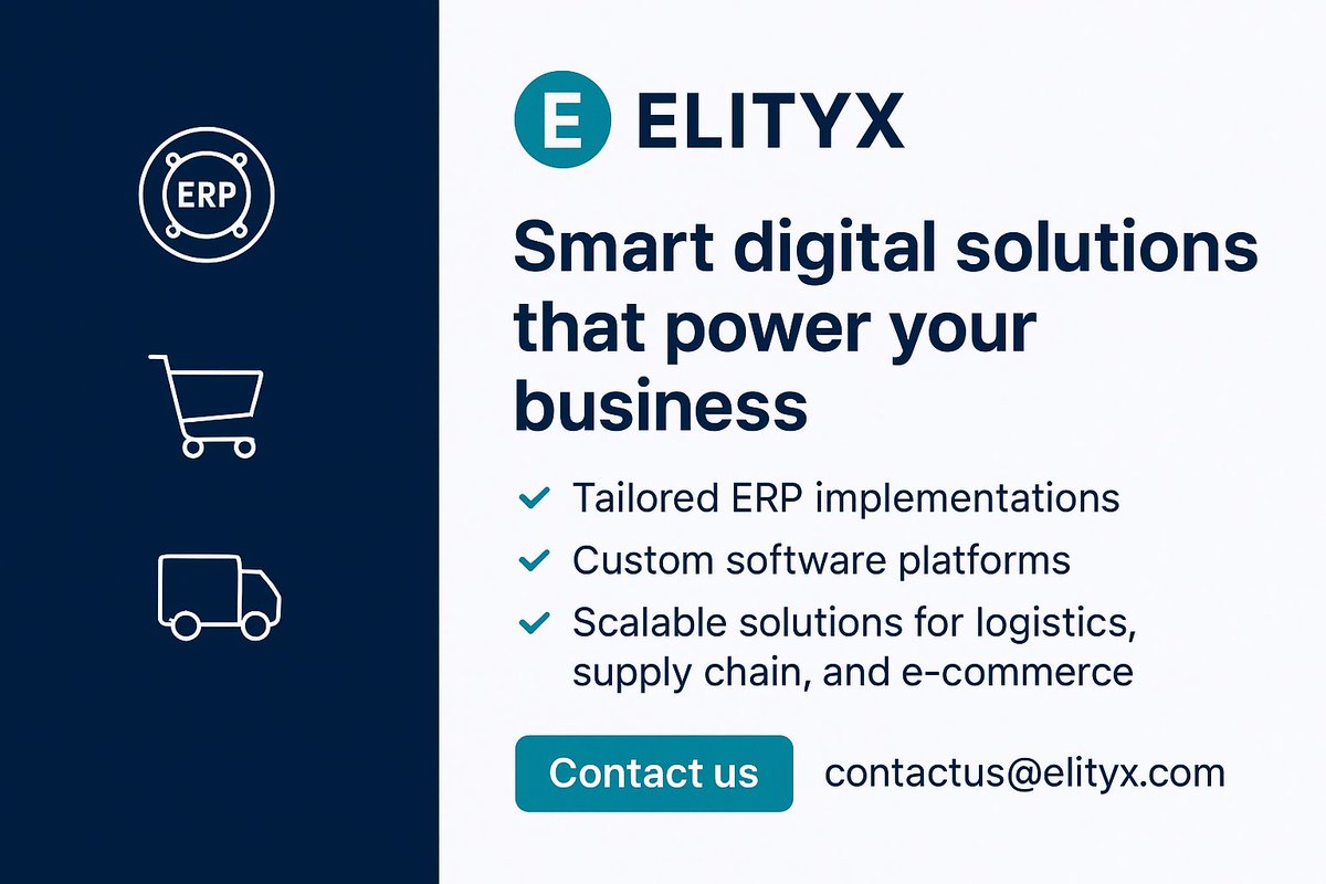 🚀 At Elityx, we power businesses with smart digital solutions.
✅ ERP | Custom Software | Scalable Logistics &amp; E-commerce
💡 Automation, efficiency &amp; growth made easy
👉 elityx.com
📩 contactus@elityx.com
#Odoo #ERP #DigitalTransformation #BusinessGrowth #Automation